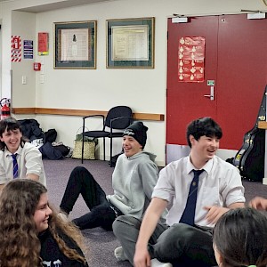 Sentre Harden enjoying his time with other rangatahi.
