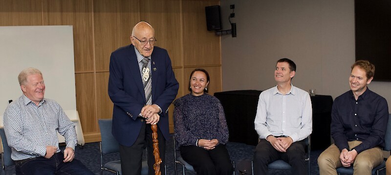 The group were privileged to have Tā Tipene O’Regan attend the event in person.