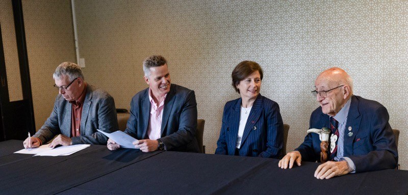 Terry Nicholas, Greg Visser, HE Madame Beau the French Ambassador and Ta Tipene O’Regan the Upoko of Awarua
