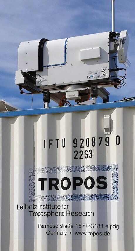 The instrumentation is provided by the German Leibniz Institute for Tropospheric Research (TROPOS) based in Leipzig. Photo: R. Eisert